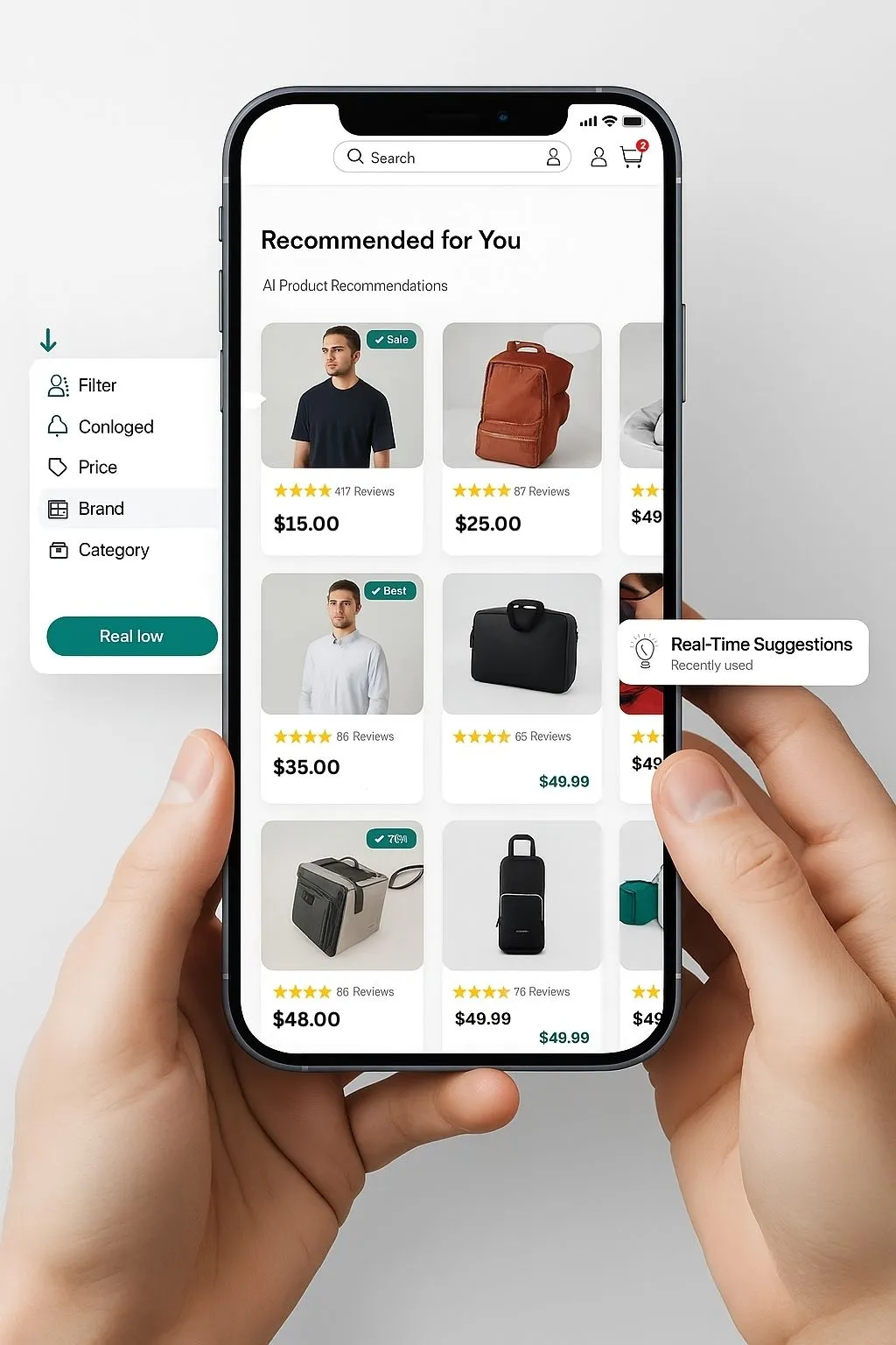 Ai-Powered E-Commerce Platform With React.js Products Image