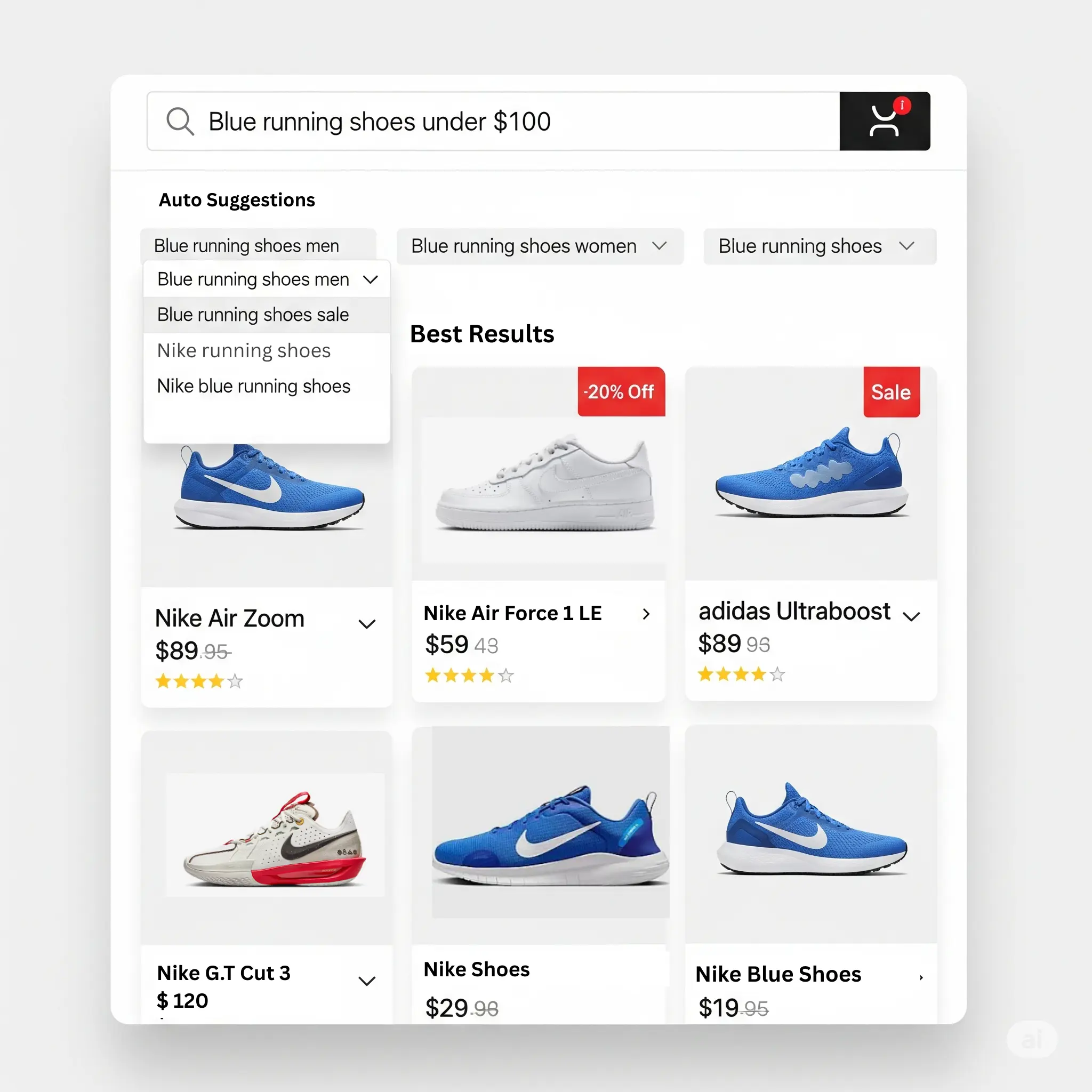 Ai-Powered E-Commerce Platform With React.js Products Image