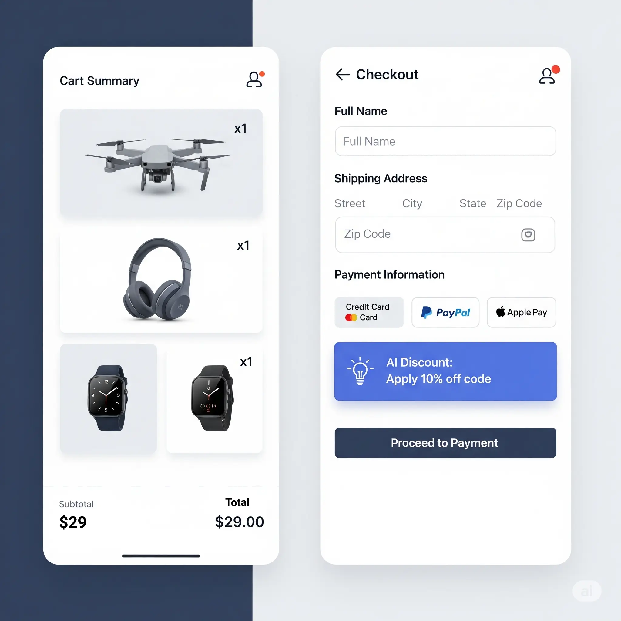 Ai-Powered E-Commerce Platform With React.js Products Image