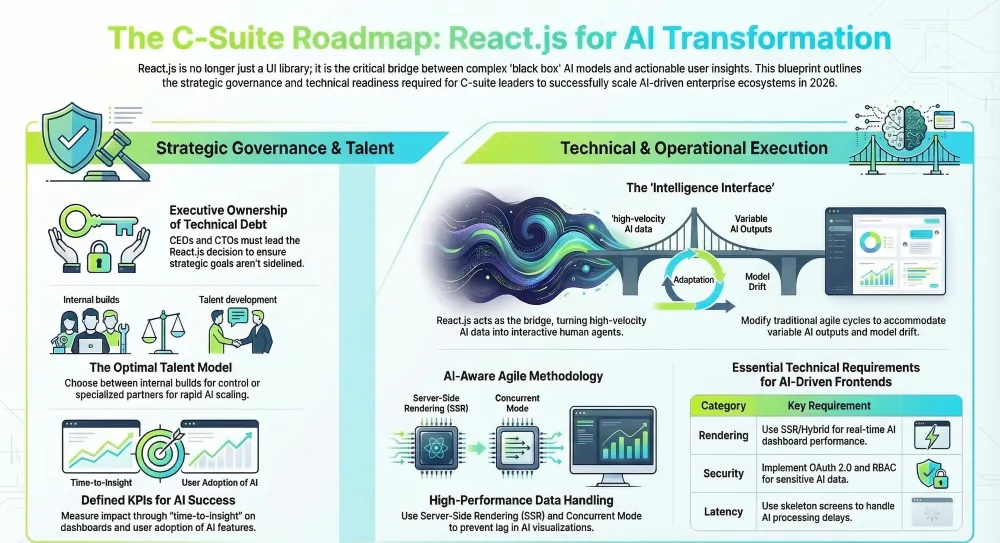 Checklist-For-React.js-Implementation-For-Ai-Digital-Transformation-Infographic