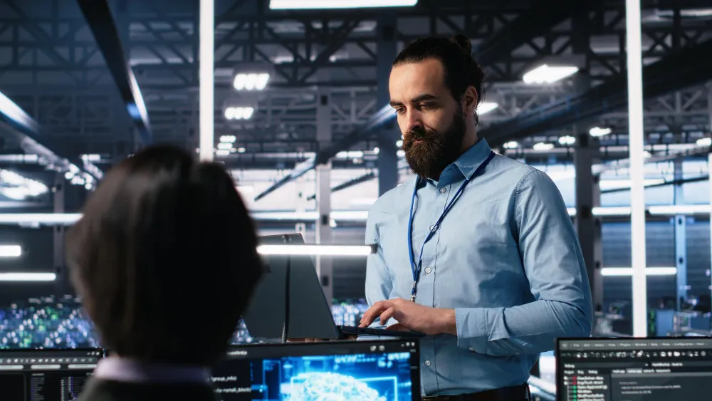 Engineer managing infrastructure and pipelines using DevOps Automation Services in a modern enterprise IT environment.