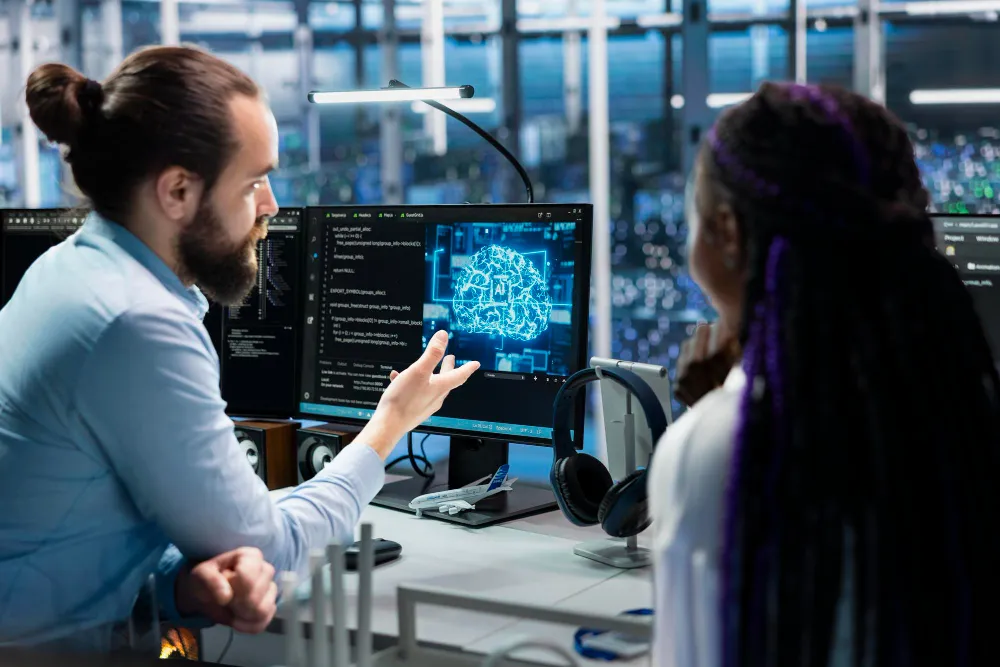 Engineers exploring Best AI-Powered DevOps Tools with AI-driven dashboards and automation systems to improve development workflows